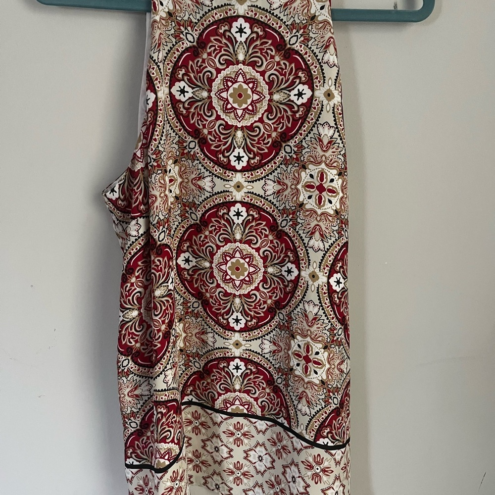 INC International Concepts Red and White Floral Blouse - Picture 1 of 8